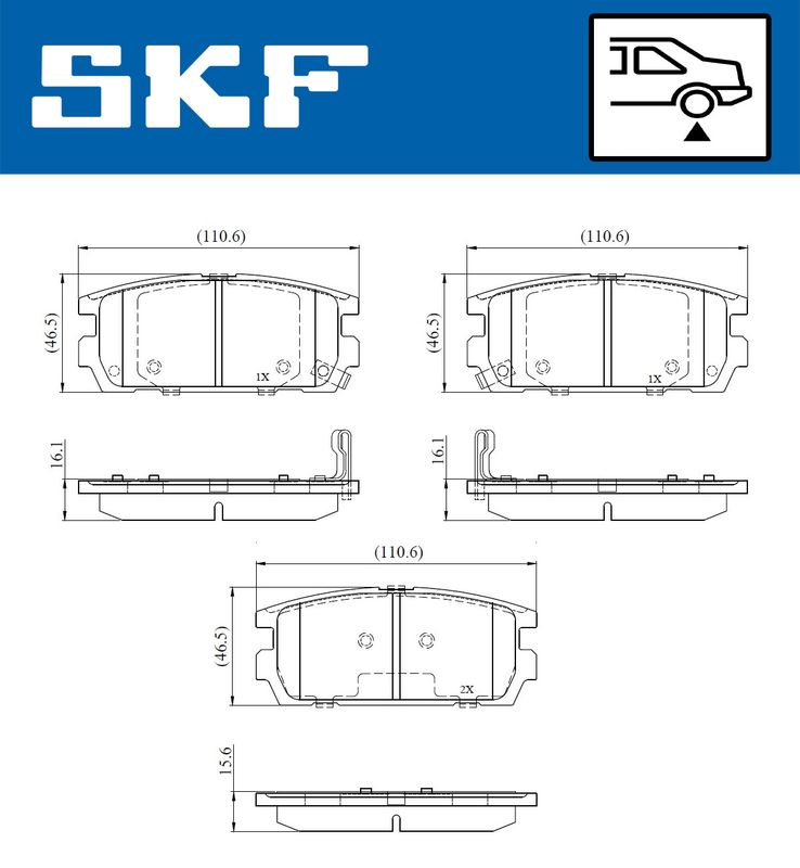 SKF Brake Pad Set, disc brake VKBP 90921 A