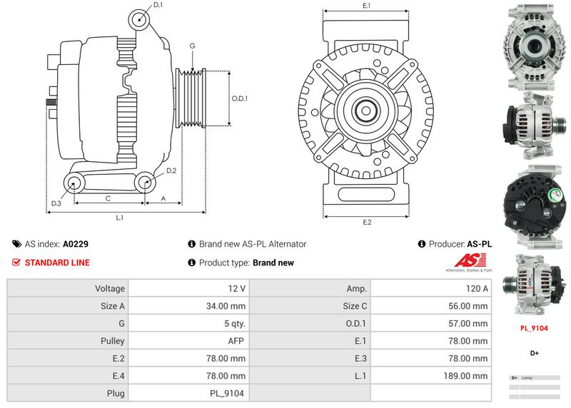 AS-PL A0229 Alternator