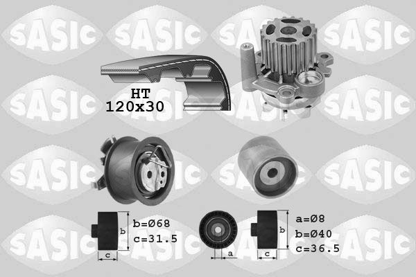 SASIC Vízpumpa + fogasszíj készlet 3906080