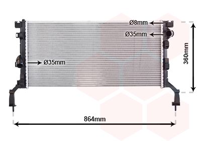 Радіатор, система охолодження двигуна, Van Wezel 43002415