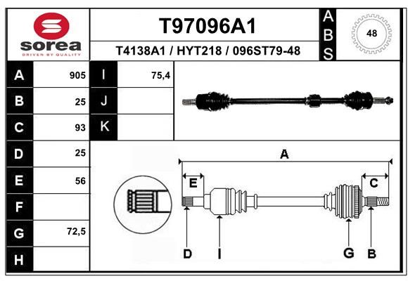 EAI hajtótengely T97096A1