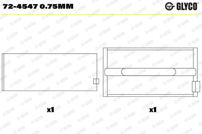 Product Kloķvārpstas gultnis GLYCO 72-4547 0.75MM Image