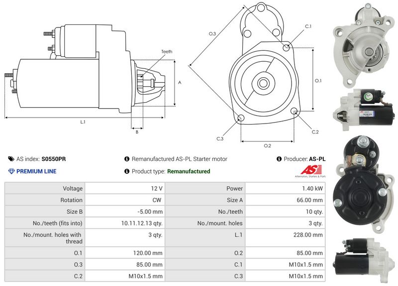Starter, AS-PL S0550PR