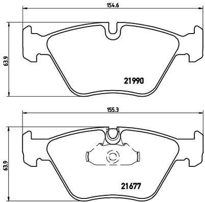 Колодка тормозов. диск. BMW 3 (E46), 5 (E39) (выр-во BREMBO)