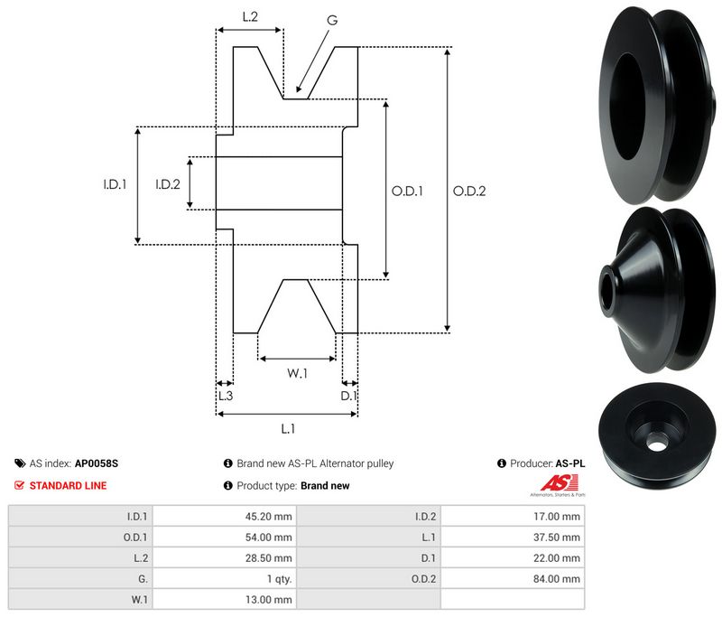 Rihmaratas, generaator, AS-PL AP0058S