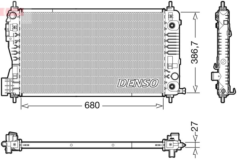 Радіатор, система охолодження двигуна, Denso DRM99012