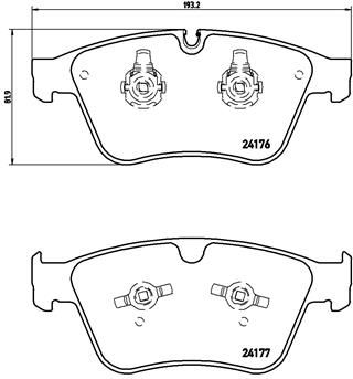 Комплект гальмівних накладок, дискове гальмо, Brembo P50105