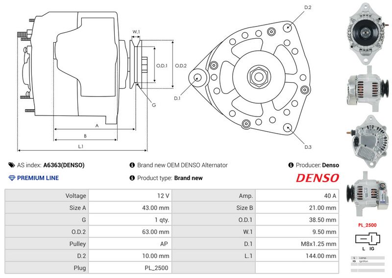 AS-PL A6363(DENSO) Alternator