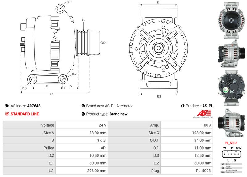 AS-PL A0764S Alternator
