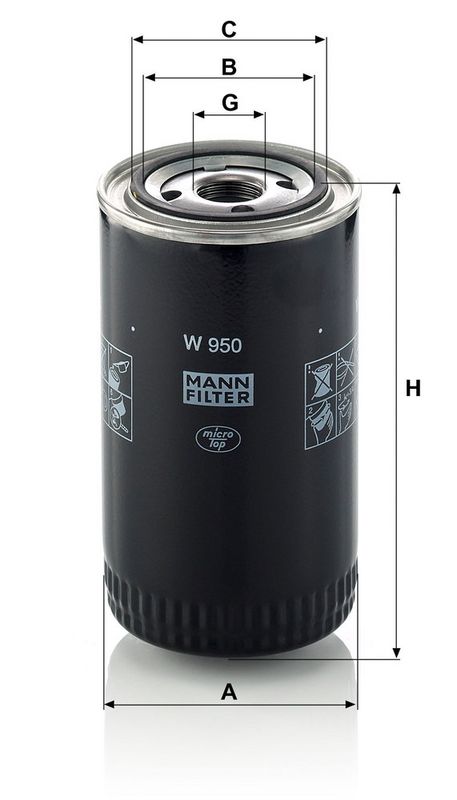 Õlifilter, MANN-FILTER W 950