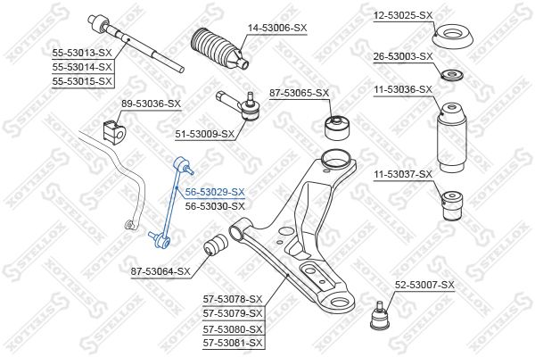 STELLOX 56-53029-SX Link/Coupling Rod, stabiliser bar