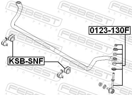 FEBEST KSB-SNF Mounting, stabiliser bar