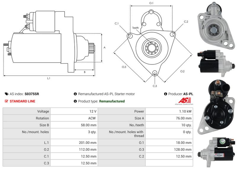 AS-PL S0375SR Starter
