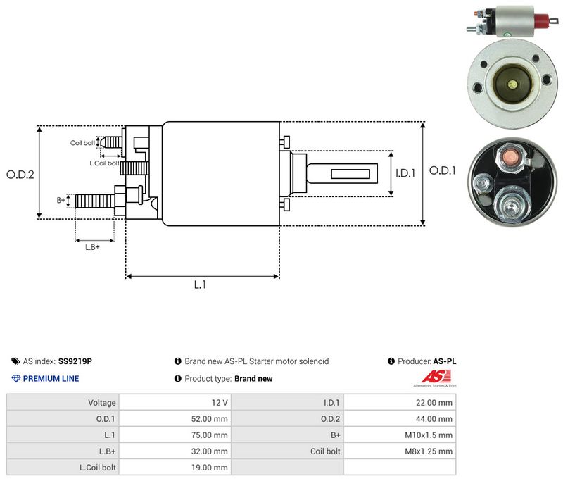 Magnetlülitus, starter, AS-PL SS9219P