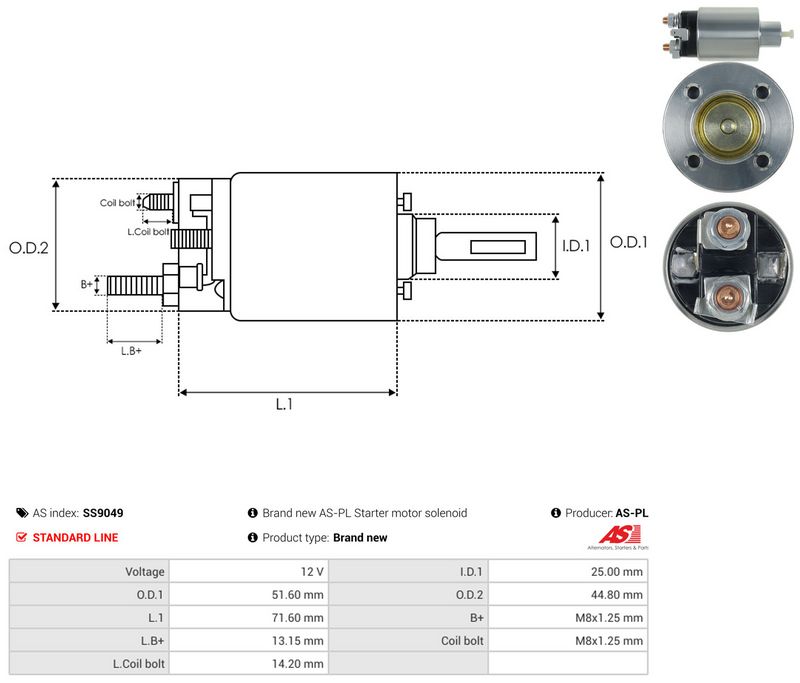 Magnetlülitus, starter, AS-PL SS9049