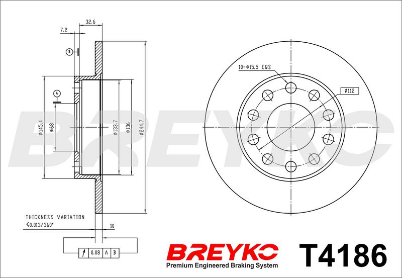 DAVID VASCO T4186 Brake Disc