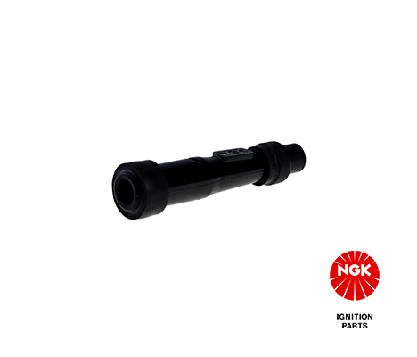 Bougie pijp, hoek: 180°, Lang, bougie draad: 14mm, aansluiting: draad, materiaal behuizing: Eboniet, kleur bougiedop: zwart