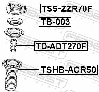 FEBEST TSS-ZZR70F Suspension Strut Support Mount