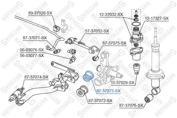 STELLOX 87-37073-SX Mounting, control/trailing arm