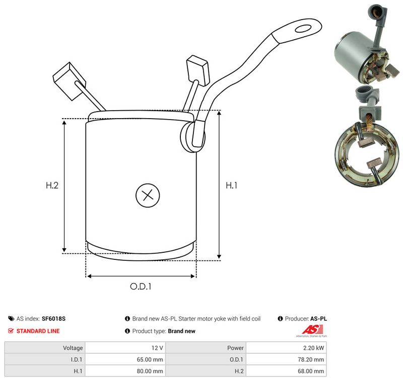 Mähis, starter, AS-PL SF6018S