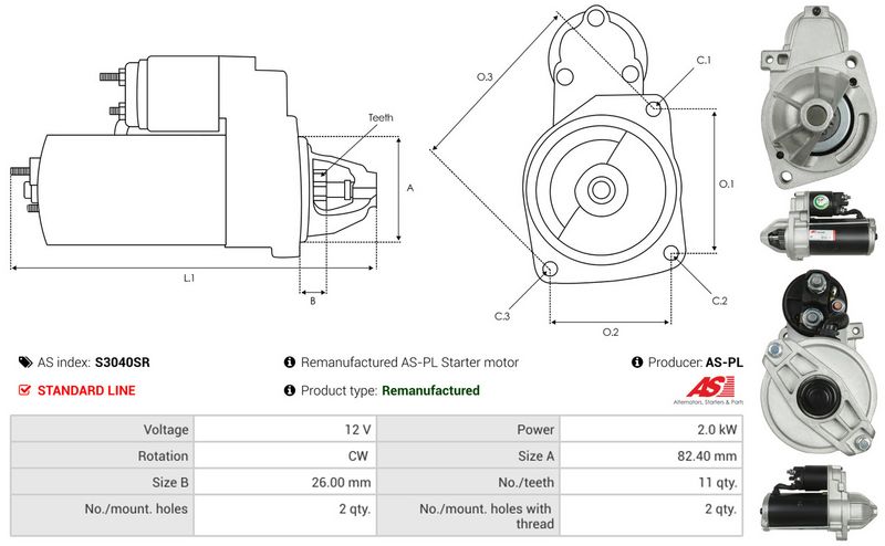 AS-PL S3040SR Starter