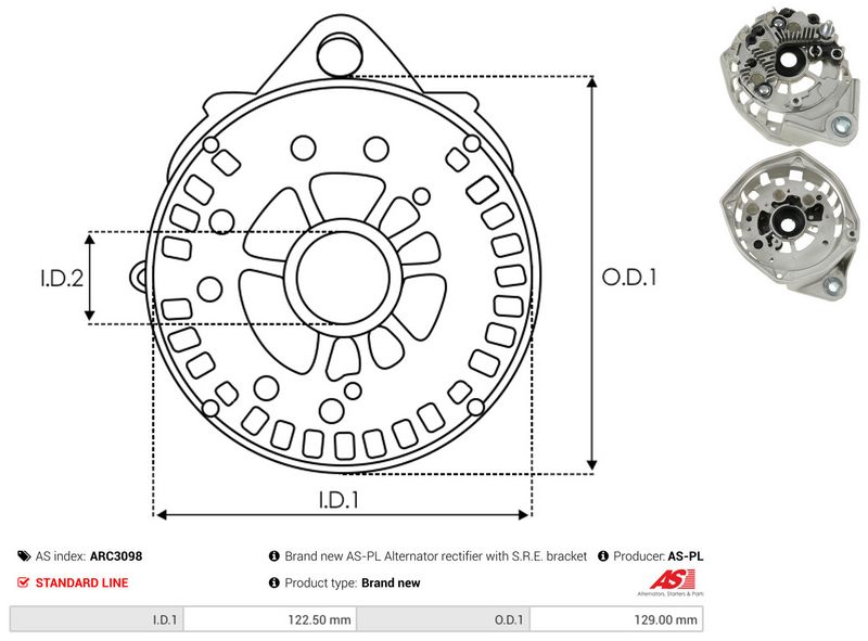 AS-PL ARC3098 Rectifier, alternator