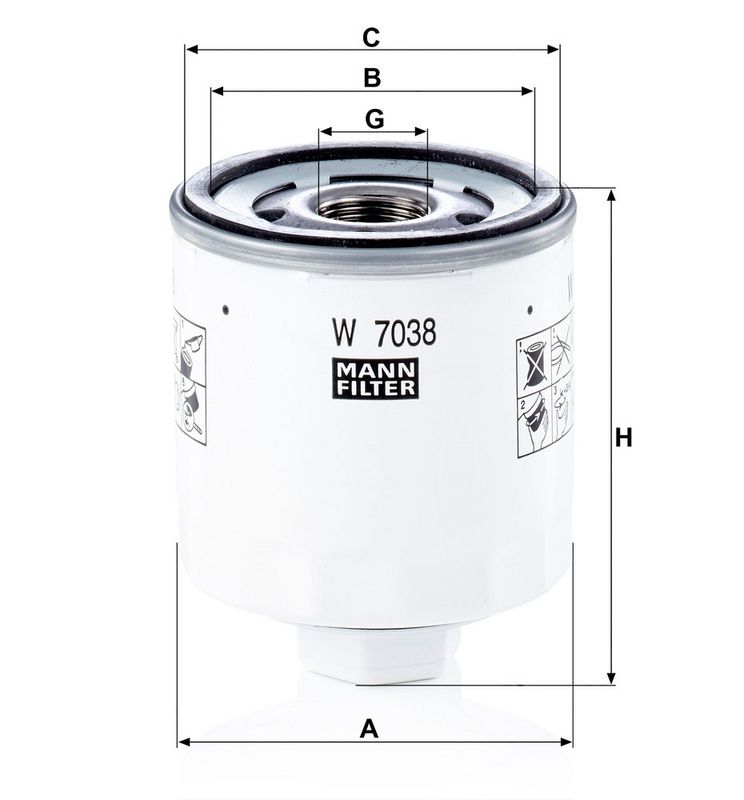 Õlifilter, MANN-FILTER W 7038