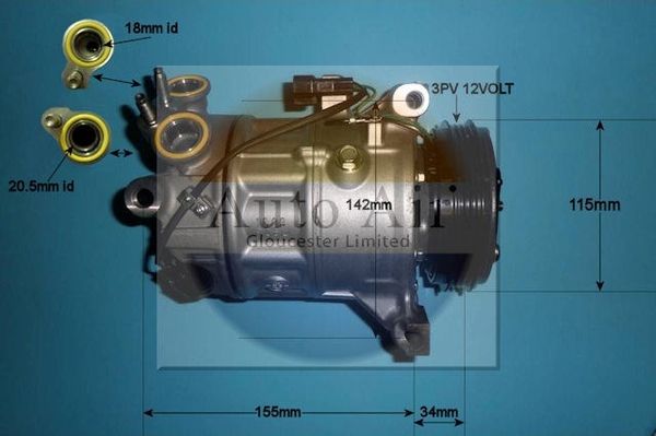 Auto Air Gloucester 14-0075 Compressor, air conditioning