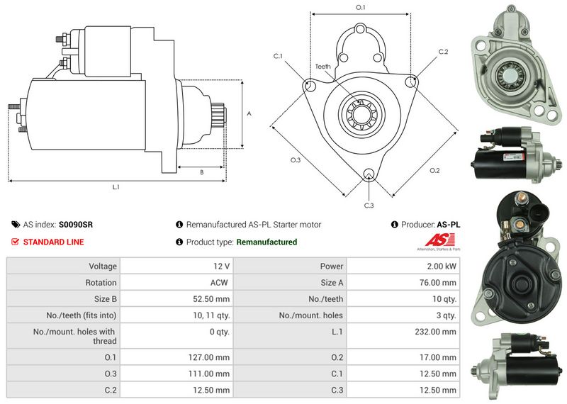 AS-PL S0090SR Starter