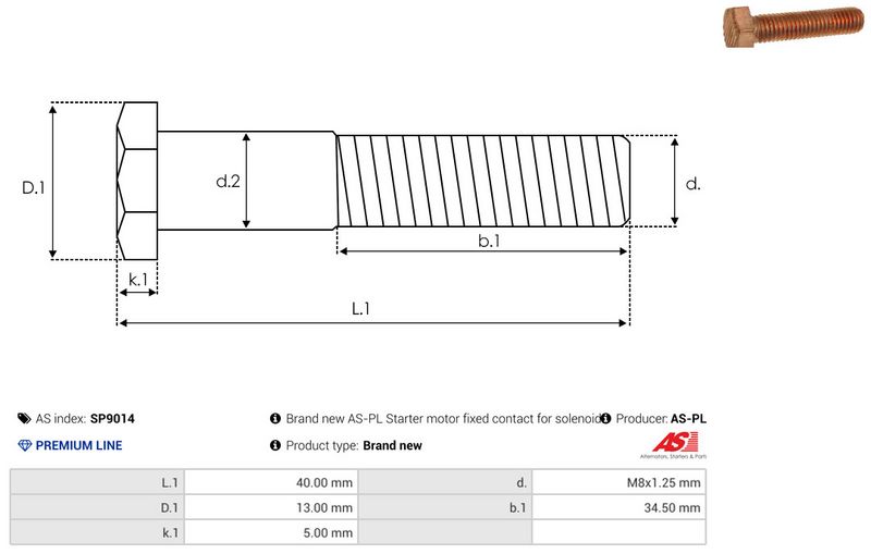 Remondikomplekt, Starter, AS-PL SP9014