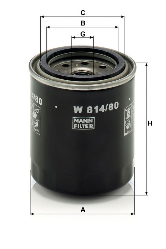 Õlifilter, MANN-FILTER W 814, 80