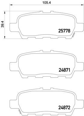 Комплект гальмівних накладок, дискове гальмо, Brembo P56087