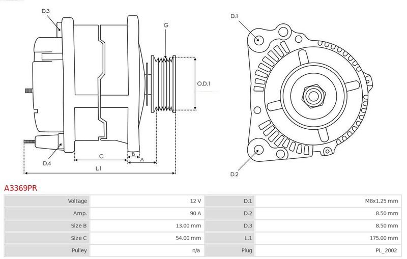 AS-PL A3369PR Alternator