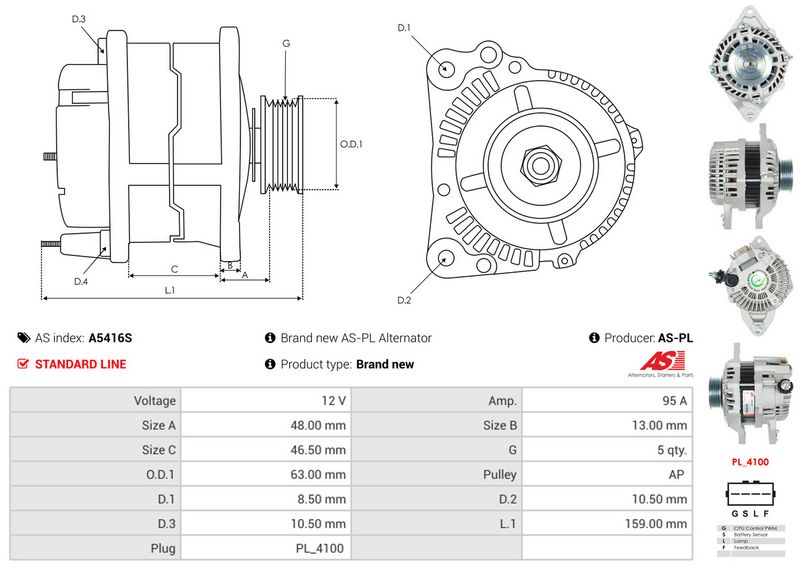 AS-PL A5416S Alternator