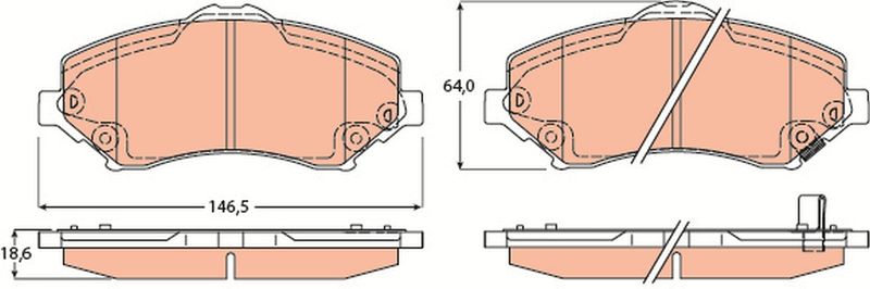 TRW CHRYSLER тормозные колодки передний Grand Voyager, Dodge Nitro, Cherokee 07-