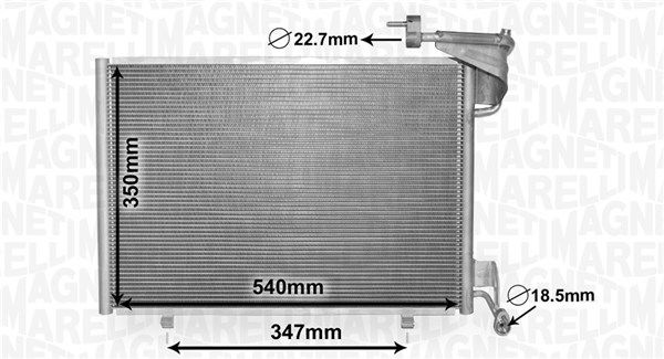 Конденсатор, система кондиціонування повітря, Magneti Marelli 350203870000