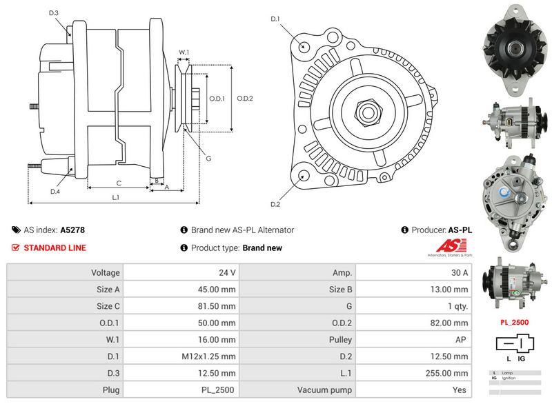 AS-PL A5278 Alternator