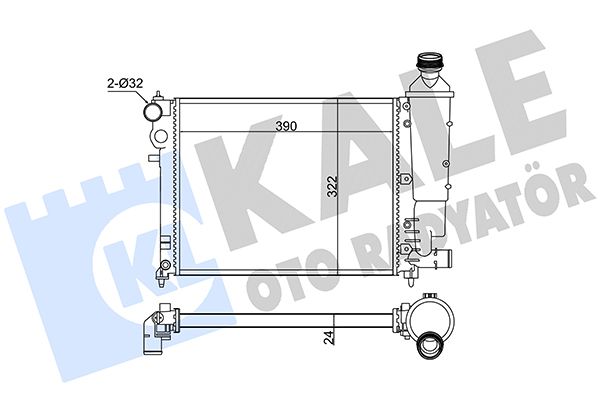 KALE CITROEN Радиатор охлаждения Saxo, Peugeot 106 II 1.0/1.6 96-04