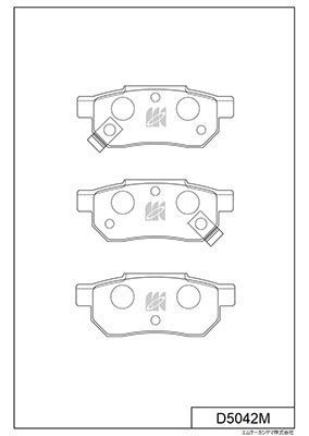 Комплект гальмівних накладок, дискове гальмо, Kashiyama D5042M