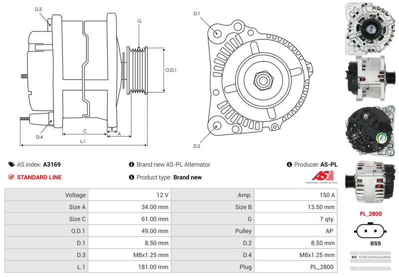 AS-PL A3169 Alternator