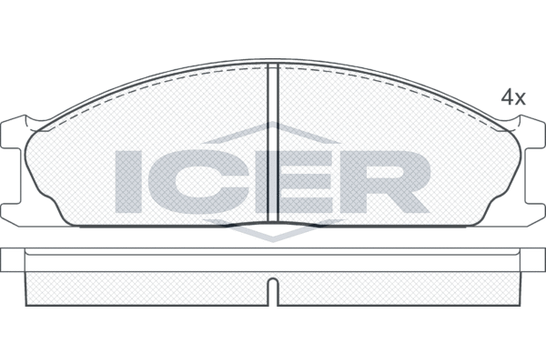 Комплект гальмівних накладок, дискове гальмо, Icer 140884