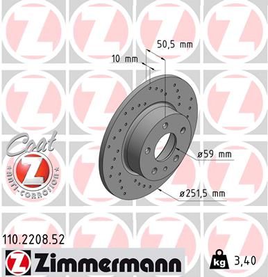 Гальмівний диск, Zimmermann 110.2208.52