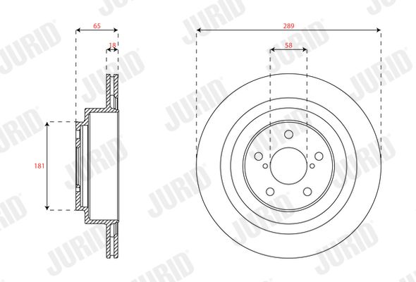 JURID SUBARU Гальмівний диск IMPREZA GD 2.5 i WRX AWD 05-08, LEGACY IV BP 2.0 AWD 05-09