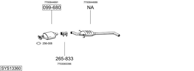 BOSAL kipufogórendszer SYS13360