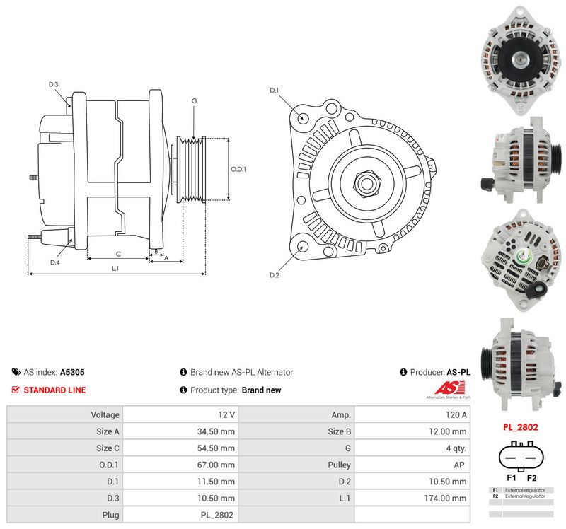 Generaator, AS-PL A5305
