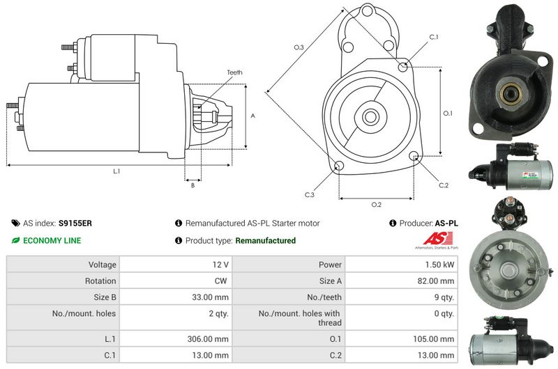 AS-PL S9155ER Starter