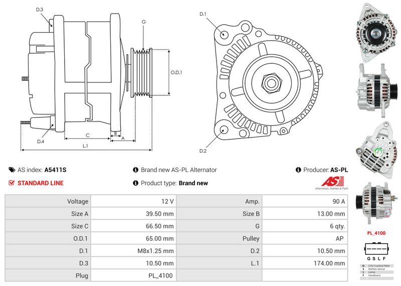 AS-PL A5411S Alternator