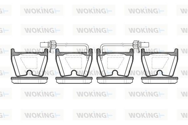 Комплект гальмівних накладок, дискове гальмо, Woking P9963.02