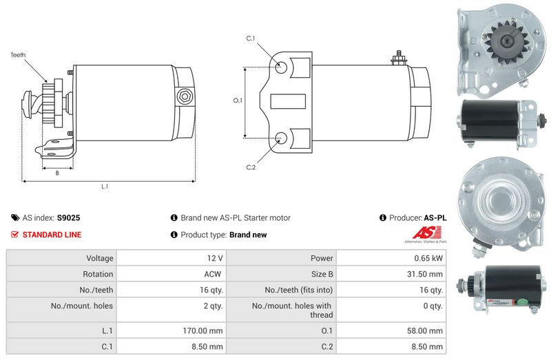Starter, AS-PL S9025