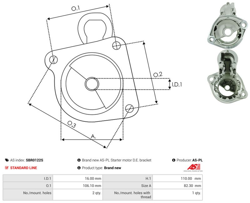 AS-PL SBR0122S Starter Lid, carburettor